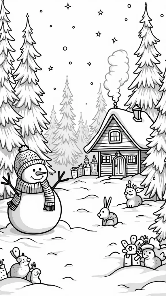 frozen christmas coloring page